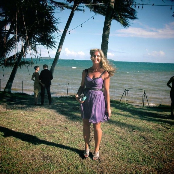 Minuet purple sparkly a line dress size medium - Picture 16 of 16